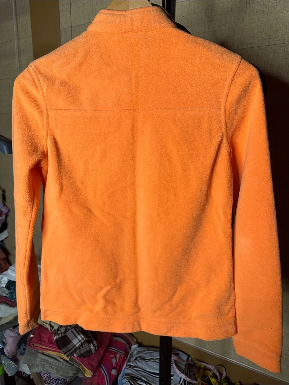 Lilly Pulitzer Peach Orange Full Zip Fleece Jacket XS Rare Color Palm Logo